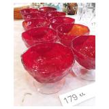 Lot of 10 Red Glassware