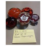 Lot of 5 Glass Paperweights