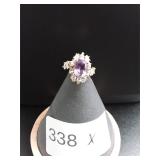 .925 Sterling Silver Ring Amethyst-like  MN