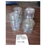 Vtg Antique Wire Bail canning Jars (4 pcs)