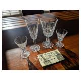 Cut Crystal Wine/Cordial Glasses, Likely Waterford