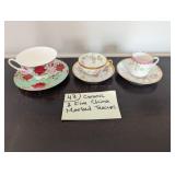 Ceramic & Fine China Marked Teacups, Saucers