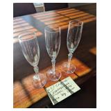 Crystal Champagne Flutes, Likely Aria by Lenox