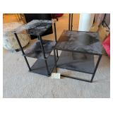 Pair of Black Shelves/Side Tables