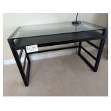 Glass Top Black Desk w/ Keyboard Drawer