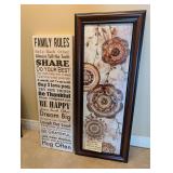 Framed/Canvas Art, Family & Flowers ~3' to 4' h