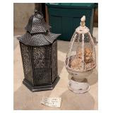 Large Metal Decor, Lantern & Bird Cage