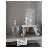 Large Rustic Candle Holder/Lantern & Decanter