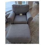 Bassett Furniture Upholstered Armchair & Ottoman