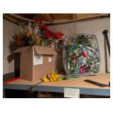 Seasonal Faux Flowers & Christmas Garland