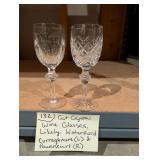 Cut Crystal Wine Glasses, Likely Waterford