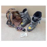 Head Ski Boots 29.5 Q & Scott Goggles w/ Bag
