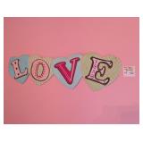 Girls Fabric Love Heart Banner approx 44' w