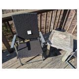 Folding Metal Patio +  Wood Patio Table