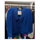 St John Wms Sz 8 2 Pc Set Blue Rhinestone