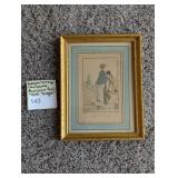 Antique / Vintage Numbered Parisian Print