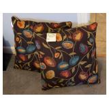 Pair Large Floral Throw Pillows