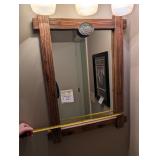 Rustic Farmhouse Ranch Style Mirror w/ Belt Buckle
