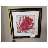 Framed Art Print, Modeles Nouveaux Red Flower