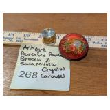 Reversed Painted Brooch & Crystal Carousel