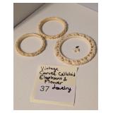 Vintage Carved Celluloid Elephant & Flower