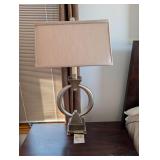 Satin Nickel Tone Modern Table Lamp - A