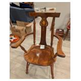 Antique Mahogany Inlaid Wood Arm Chair