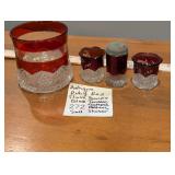 Antique Ruby Red Flash Souvenir Glass Items
