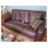 Brown Leather 3 Seat Couch