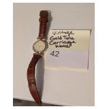 Vintage Gold Tone Carriage Watch