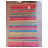 Pink Green Blue Rug 5 ft x 3 ft