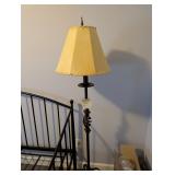 Rustic Faux Leather Wrought Iron Floor Lamp