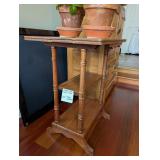 Antique Oak Side Table (Plants not Included)