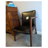 Jasper Chair Company, Wood & Leather  Accent Chair