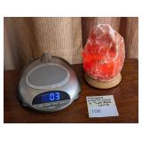 Homedics Alarm Clock + Salt Rock Lamp