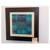 Framed Handmade Indian Tapestry / Patchwork Art