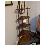 Vintage 5 Tier Turned Wood Shelf