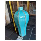 Large Teal Cracked Glaze Vase
