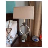 Satin Nickel Tone Modern Table Lamp - B