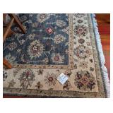 Green / Neutral Ornate Area Rug