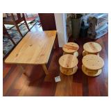 Kids Wood Craft Table w/  4 Stools