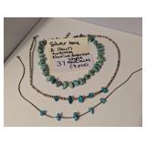 Silver Tone & Faux Turquoise Necklaces