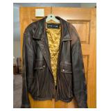 Mens Sz L Wear Me Out VTG Leather Bomber Jacket