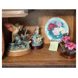 Vtg Porcelain Birds by Andre & Flowers