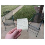 Green Patio Chairs & Table (B)