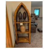 Vintage Arched Bamboo Bookshelf (No Contents)