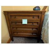 Vintage White Fine Furniture Wood Bedside Table-A