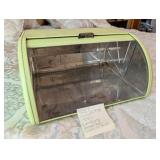 VTG 1950's Ransburg Bread Box- Green w/ House