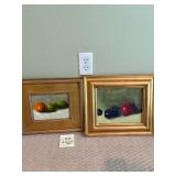 Set of 2 Gold Framed Still Life Fruit Paintings