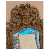 ATQ Victorian brass Bacchus mirror wall sconce (a)